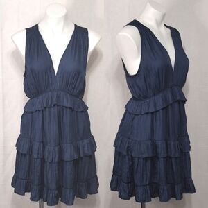 DO+BE Sleeveless Bohemian Tiered Ruffled Mini Dress Medium Summer Festival Chic